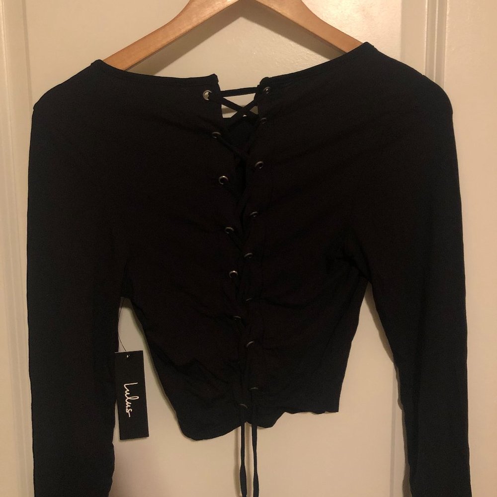 Lulus Black Corset-Back Top